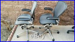 1x Polished Herman Miller Aeron Size B Posturefit, Fully Loaded with leather arm