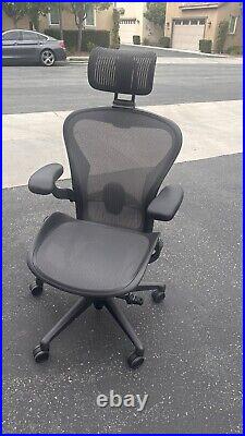 2020 Herman Miller Remastered Aeron Size B Fully Loaded Graphite LS Lumbar