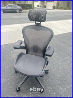 2020 Herman Miller Remastered Aeron Size B Fully Loaded Graphite LS Lumbar