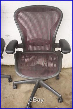 (2) Herman Miller Aeron Adjustable Executive Office Chairs Lot