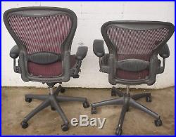 (2) Herman Miller Aeron Adjustable Executive Office Chairs Lot