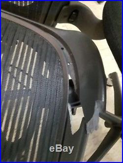 2 Herman Miller Aeron Office Chair Size C Lumbar, Broken Seat Pans