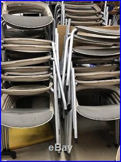 2 Herman Miller Caper Stacking Side chairs Office Aeron White Grey Reconditioned