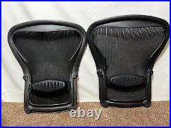 2 Herman Miller Classic Aeron Chair Back Frame B Medium Mesh / Lumbar Pad