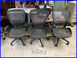 3 Herman Miller Aeron Office Chair Size C with Lumbar Support