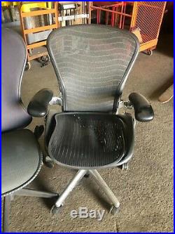 (5) herman miller aeron chairs as is office adjustable