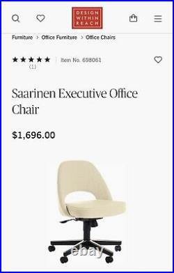 7 Knoll Saarinen Office Desk Chair Off White Boucle Eames Aeron Herman Miller
