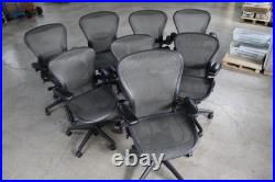 8 HERMAN MILLER AERON Mesh Desk OFFICE CHAIRS with LUMBAR 3 SIZES! A, B, C