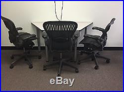 AVAILABLE (100) Herman Miller Aeron B Type Black Withlumbar Very Good Condition