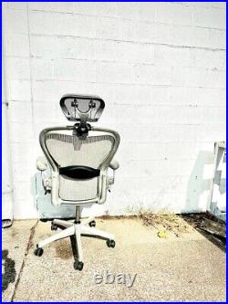Aeron Chair Classic in Titanium Fully Loaded withMatching Titanium Mesh Headrest