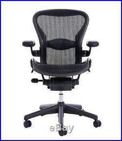 Aeron Chair Size A (LUMBAR SUPPORT) Black Classic OPEN BOX DWR Herman Miller