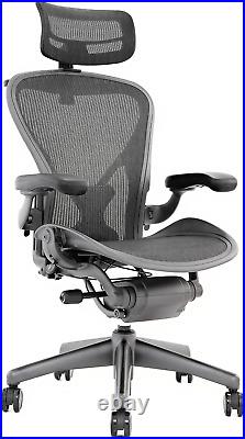 Aeron Chair by Herman Miller Highly Adjustable Graphite Frame with Posturefi