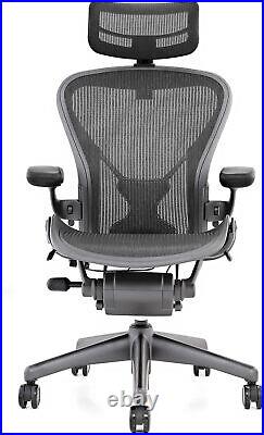 Aeron Chair by Herman Miller Highly Adjustable Graphite Frame with Posturefi