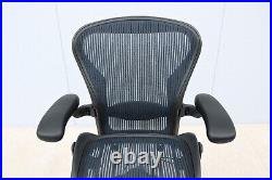 Aeron Chair by Herman Miller Size B Fully Adjustable Blue Mesh Fabric
