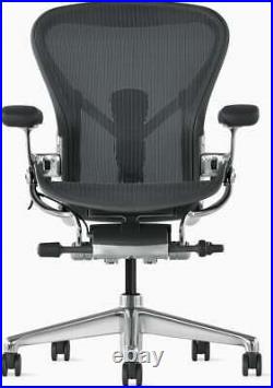 Aeron Chair by Herman Miller Size B with Polished Aluminum Base open box