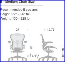 Aeron Ergonomic Chair Size B, Graphite