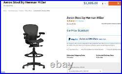 Aeron Remastered Stool (B) with PostureFit SL Fully Loaded new with Tags Open Box