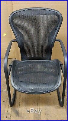 Aeron Side Chair by Herman Miller graphite black pellicle mesh