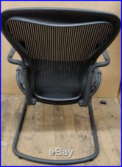 Aeron Side Chair by Herman Miller graphite black pellicle mesh