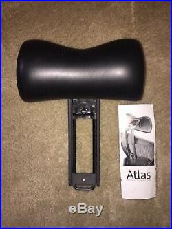 Atlas Headrest for Herman Miller Aeron Chair Synthetic Leather and Knobs