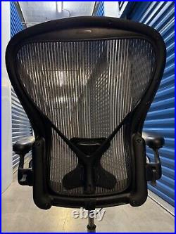 Authentic Herman Miller Aeron Chair Size C Black/Graphite Mesh Fully Loaded