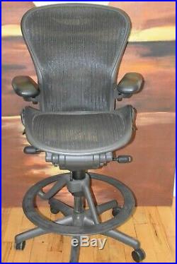 Authentic Herman Miller Aeron Work Stool, Counter Height Design Within Reach
