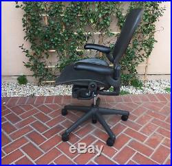 Black Herman Miller Aeron Size C Fixed Arm Office Desk Chair Posture Back #2