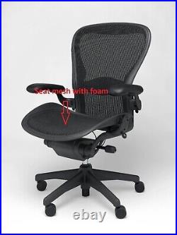Black Seat Mesh for Herman Miller Aeron Classic chair Size B + Free seat foam