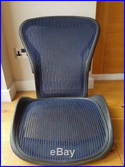 Blue Herman Miller Aeron Chair Mesh Size B Back and Seat Pan Frame Set