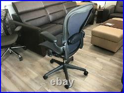 Blue Herman Miller Aeron Office Desk Chair Lumbar Support Showroom + Warranty