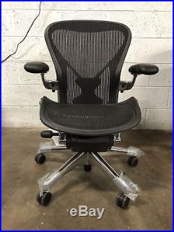 Brand New Herman Miller Classic Aeron Chair Fully Adjustabl Polished Base Size B