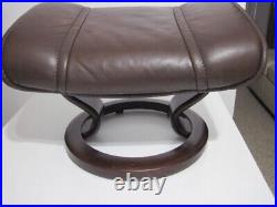 Ekornes Stressless Ottoman Brown Walnut Adjustable recliner hassock footrest 53