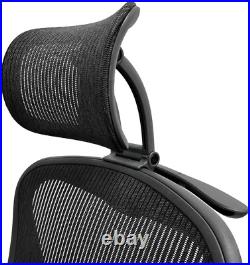 Ergonomic Headrest for Herman Miller Aeron with Removable Coat Hanger, Black