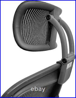Ergonomic Headrest for Herman Miller Aeron with Removable Coat Hanger, Black