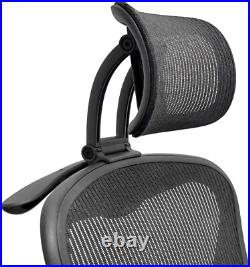 Ergonomic Headrest for Herman Miller Aeron with Removable Coat Hanger, Black