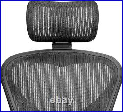 Ergonomic Headrest for Herman Miller Aeron with Removable Coat Hanger, Black
