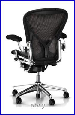 Genuine Herman Miller Aeron Office Desk Task Chair Polished Aluminum Large C