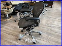 Genuine Herman Miller Aeron PF Office Desk Task Chair Polished Aluminum Small A