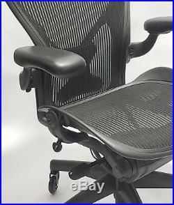 Herman Miller AERON Chair Size C Posturefit Headrest Soft Casters
