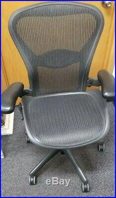 Herman Miller Aeron AE113AWB Ergonomic Adjustable Black Office Chair