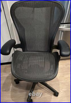 Herman Miller Aeron Black Mesh Ergonomic Office Chair with Adjustable Armrests