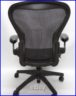 Herman Miller Aeron Black Office Chair Size B (two Dots Under The Back Rest)