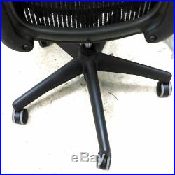 Herman Miller Aeron Black Size B Office Chair Missing Lumbar Pad/Tilt Knob AS/IS