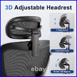 Herman Miller Aeron Chair'ALTERNATIVE' Ergonomic 3D Armrests and 3D Headrest