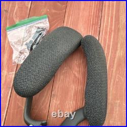 Herman Miller Aeron Chair Adjustable Swivel Tweed Woven Arm Pair