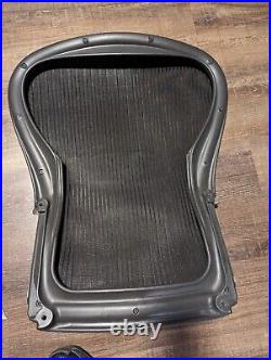 Herman Miller Aeron Chair Back Graphite Large Size C Carbon W Lumbar & Hardware