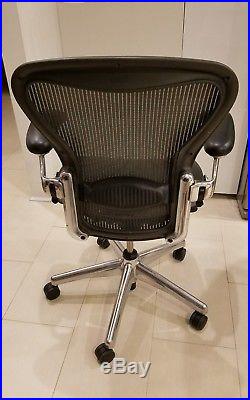 Herman Miller Aeron Chair Black with Chrome Base Size B (Excellent)