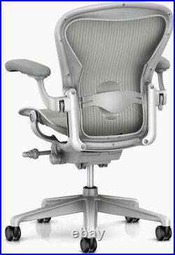 Herman Miller Aeron Chair Color Mineral/Satin Aluminum Size C Large