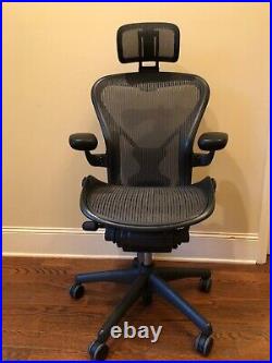 Herman Miller Aeron Chair Fully Loaded with Posturefit and Headrest (Size B)