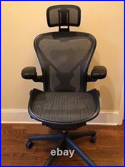 Herman Miller Aeron Chair Fully Loaded with Posturefit and Headrest (Size B)